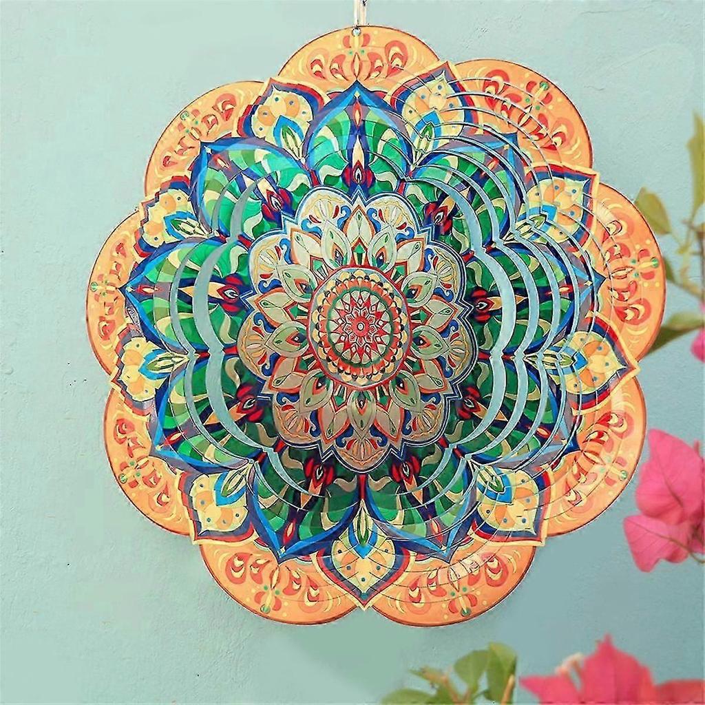 3d Wind Spinner Design 12inch Garden Laser Cut Hanging Wind Spinners Metal Kinetic Yard Art Deco In