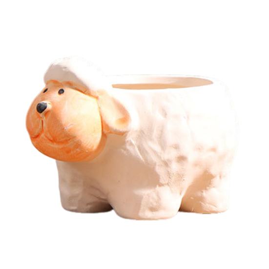 Cartoon Duck Rabbit Fox Bird Fish Shape Flower Pot Ceramic Plants Container Ornament Figurine Decorative Planter