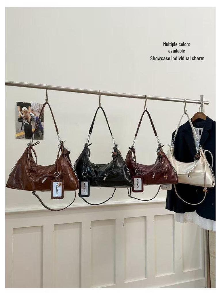 Chic Retro Textured Women's Crossbody Bag - Versatile & High-End Design