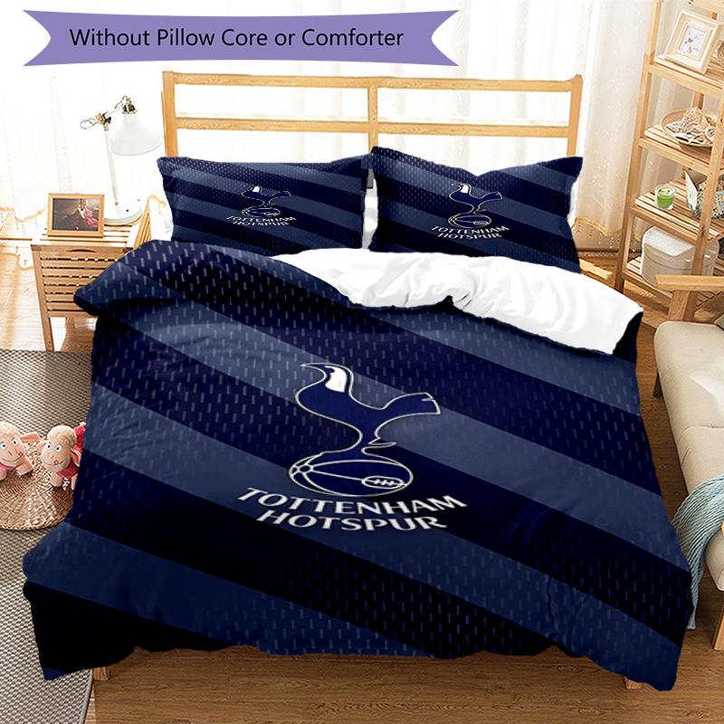 3-teiliges Tottenham Hotspur Bettwäsche-Set Bettbezug Verschluss Enthält 1 Bettbezug & 2 Kissenbezüge, Weich und Bequem für Alle Jahreszeiten.