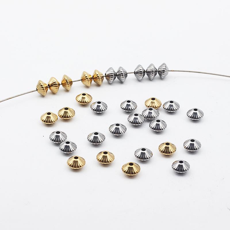 18K Gold Edelstahl Laserperlen: Geometrische Abstandshalter Perlen für DIY Schmuck