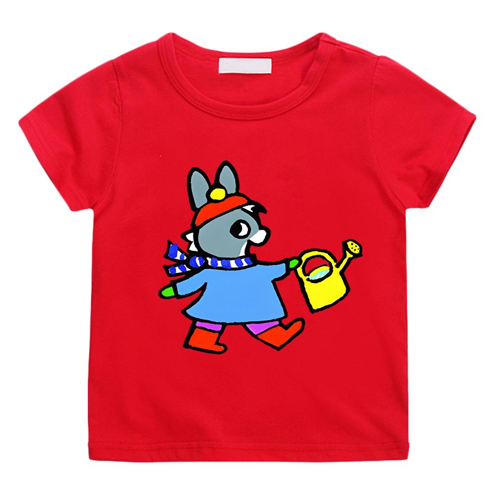 

children s cartoon T-shirt Lane Trotro High Quality Print Trend 100%Cotton Tee-shirt Short Sleeve Boy/girl Round Neck T Shirt Anime T-shirt summer Top 100 красный