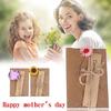 Funny Kraft Paper Handmade Dried Flowers Holiday  Greeting Cards 4 Pcs