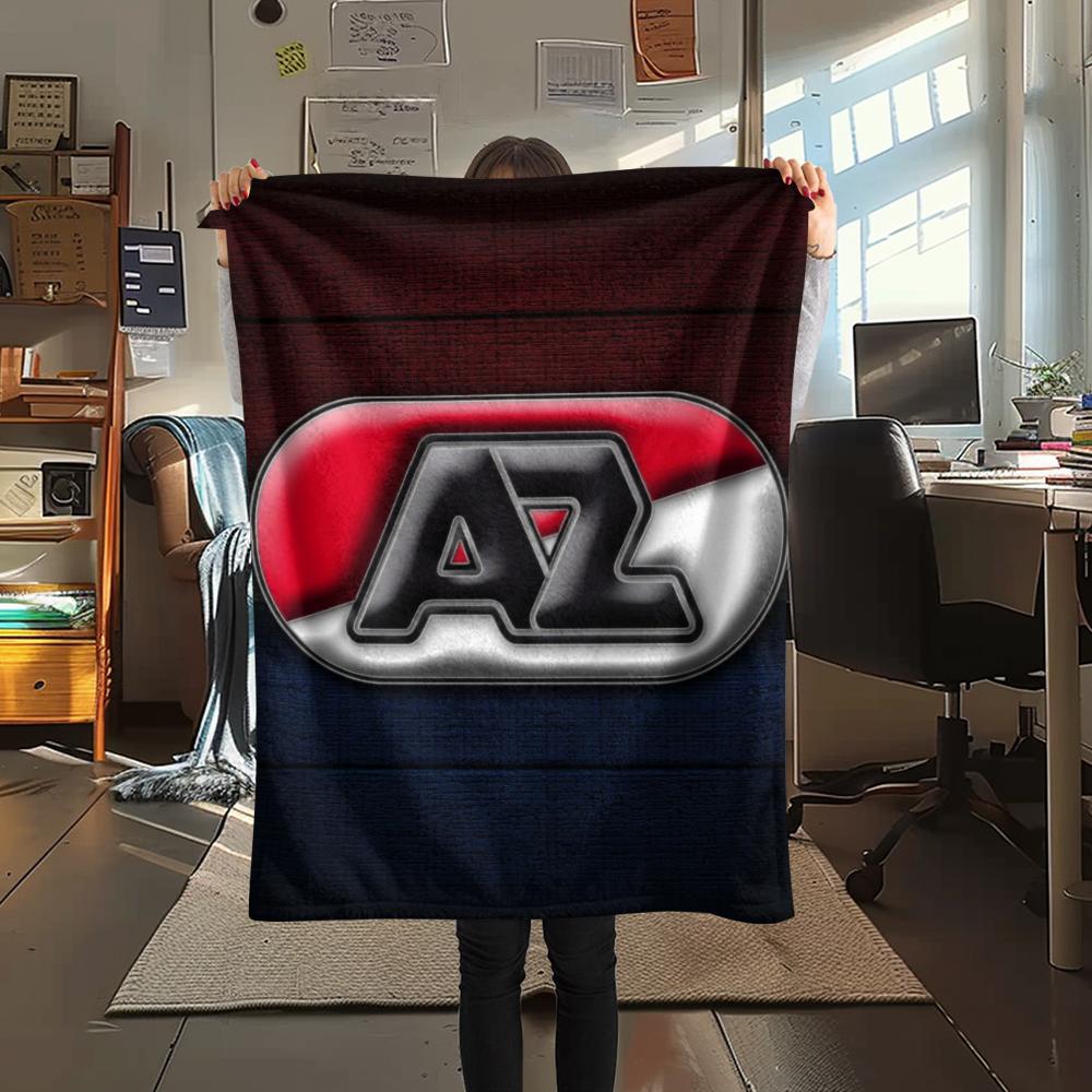 1 Stück AZ Alkmaar Aufdruck Flanelldecke, Hohe Qualität, Bequem für alle Jahreszeiten, Heimdekoration, Wärme und Komfort, Perfekt für Weihnachtsgeschenke