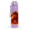 1PC Fire Winged Phoenix Bird Flame Print 750ml Color Plastic Sports Water Bottle Leakproof Flip Straw Lid Suitable for Sports Office Home Use
