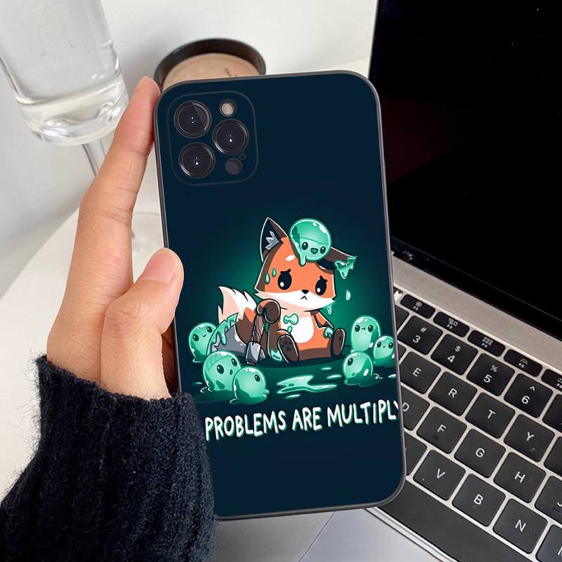 Cartoon Animal Fox Phone Case For iPhone 14 11 12 13 Mini Pro XS Max Cover 6 7 8 Plus X XR SE 2020 Funda Shell