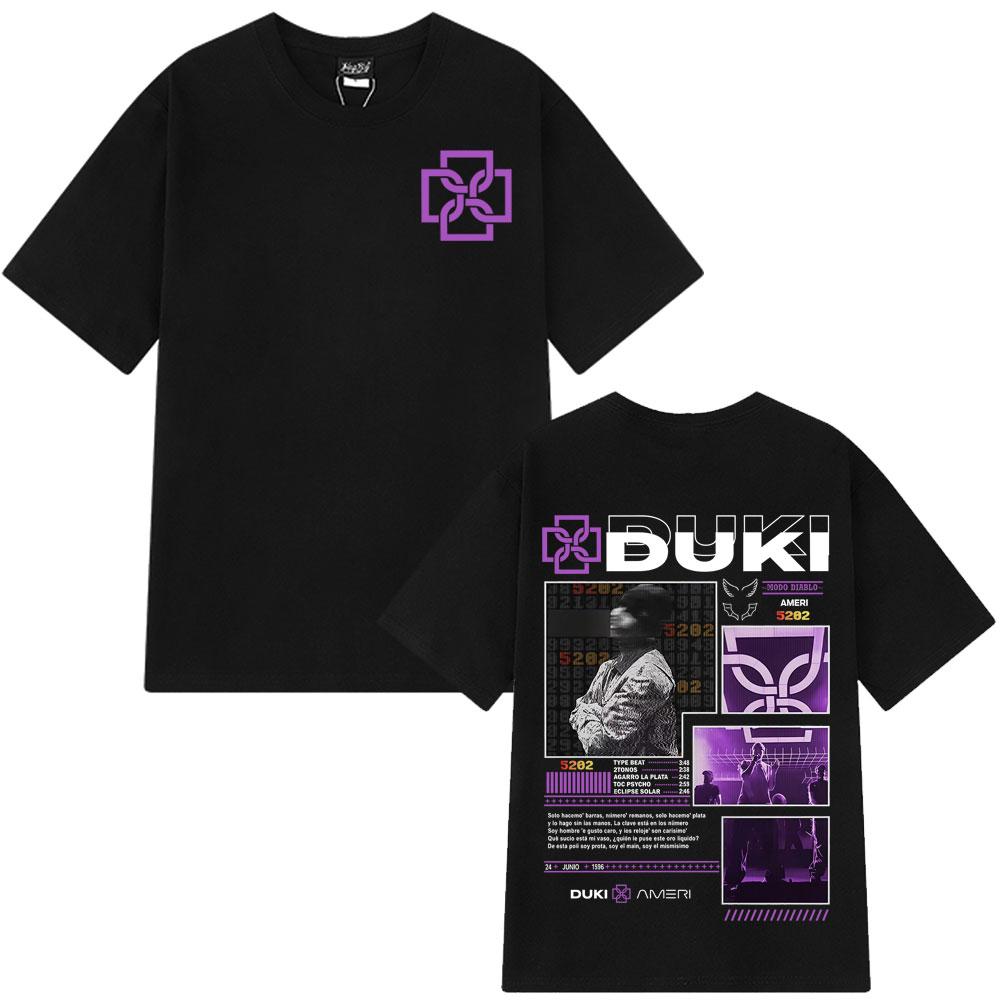 2025 Rapper Duki MIXTAPE Album T-shirt Men Women Fashion Hip Hop Vintage 100% Pure Cotton T-shirt O-Neck Leisure T-shirts Y2k