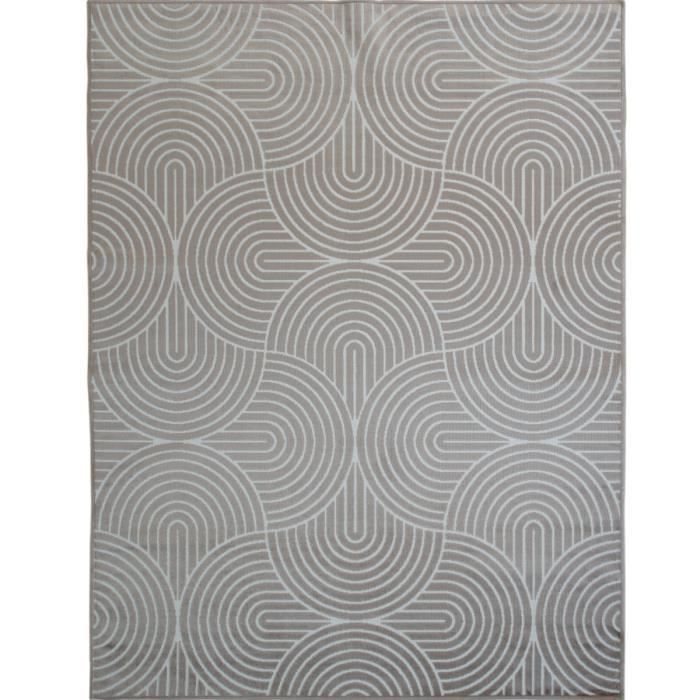 Tapis à relief moderne beige sable 120x160