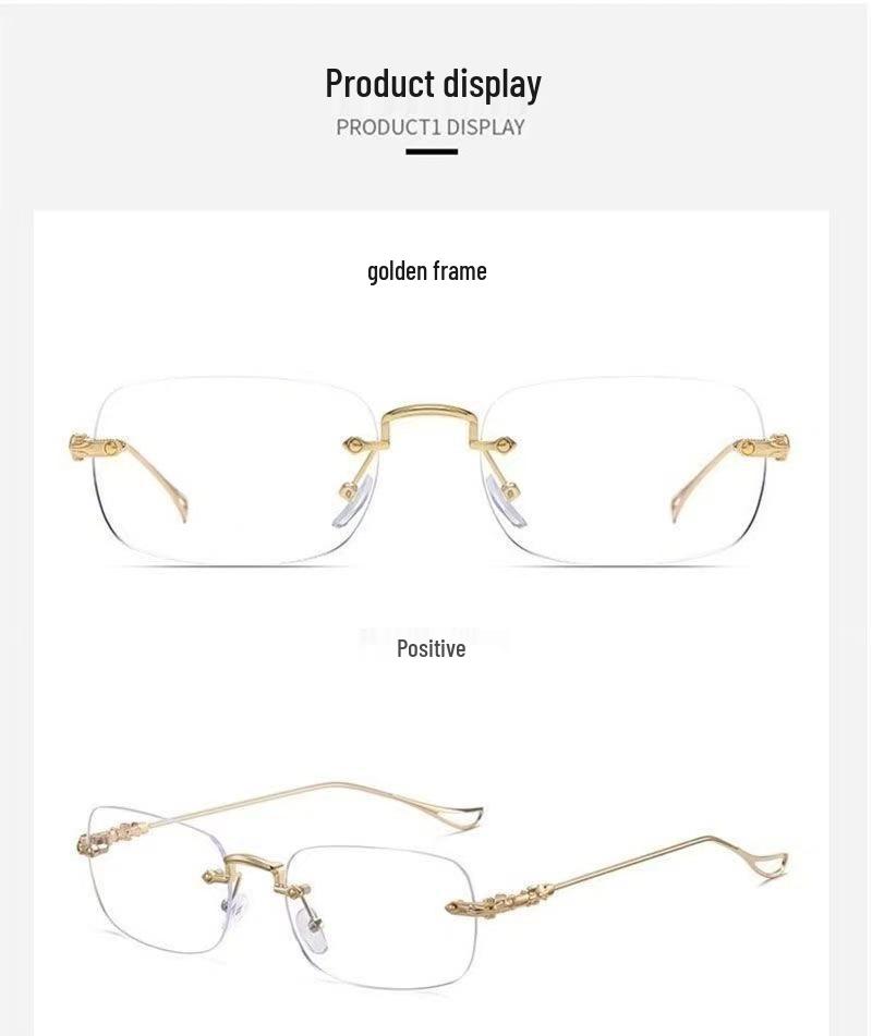Ultralight Rimless Anti-Blue Light Reading Glasses - Fashionable, Anti-Radiation Design for Men & Women, Enhances Youthful Appearance.