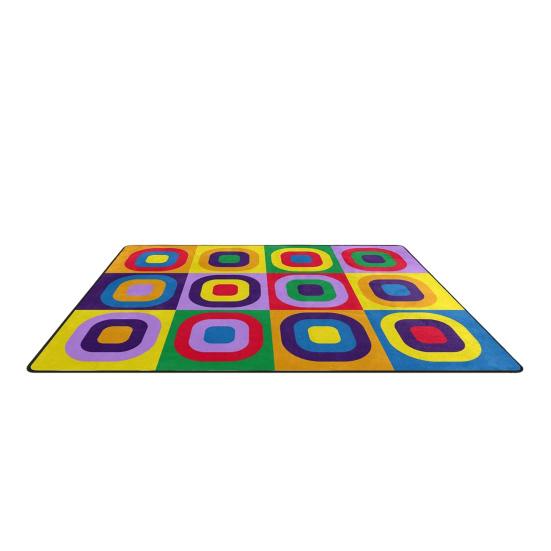 Yousheng Kids Playmat Rug 120x160cm Nursery Colorful Checkered Rug with Anti-Slip Backing Classroom Seating Area Carpet for Art Room Playroom