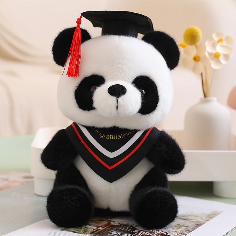Dr Panda Plush Toy Stuffed Animal Doll Decoration Graduation Memorial Gift