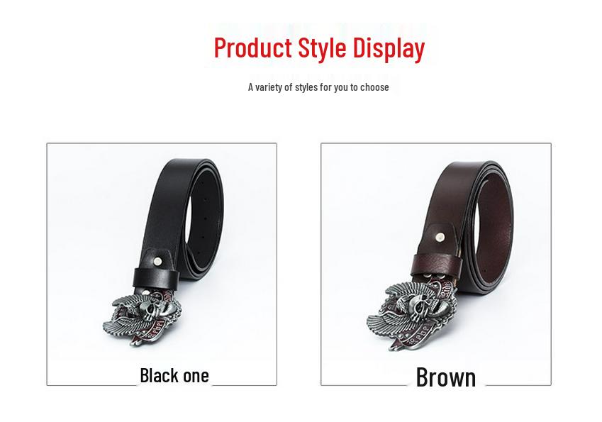 Buffalo Leather Retro Men's Casual Jeans Belt