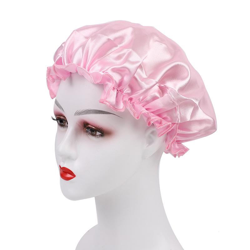 

Сатиновая кружевная шапочка для сна для женщин - Однотонная шапочка для ухода за волосами и для химиотерапии Adjustable