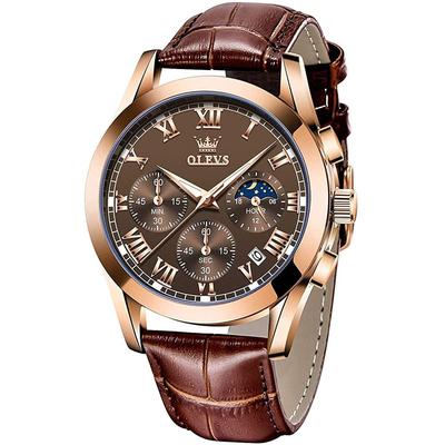 Men's Lightweight Waterproof Analog Quartz Wristwatch Brown