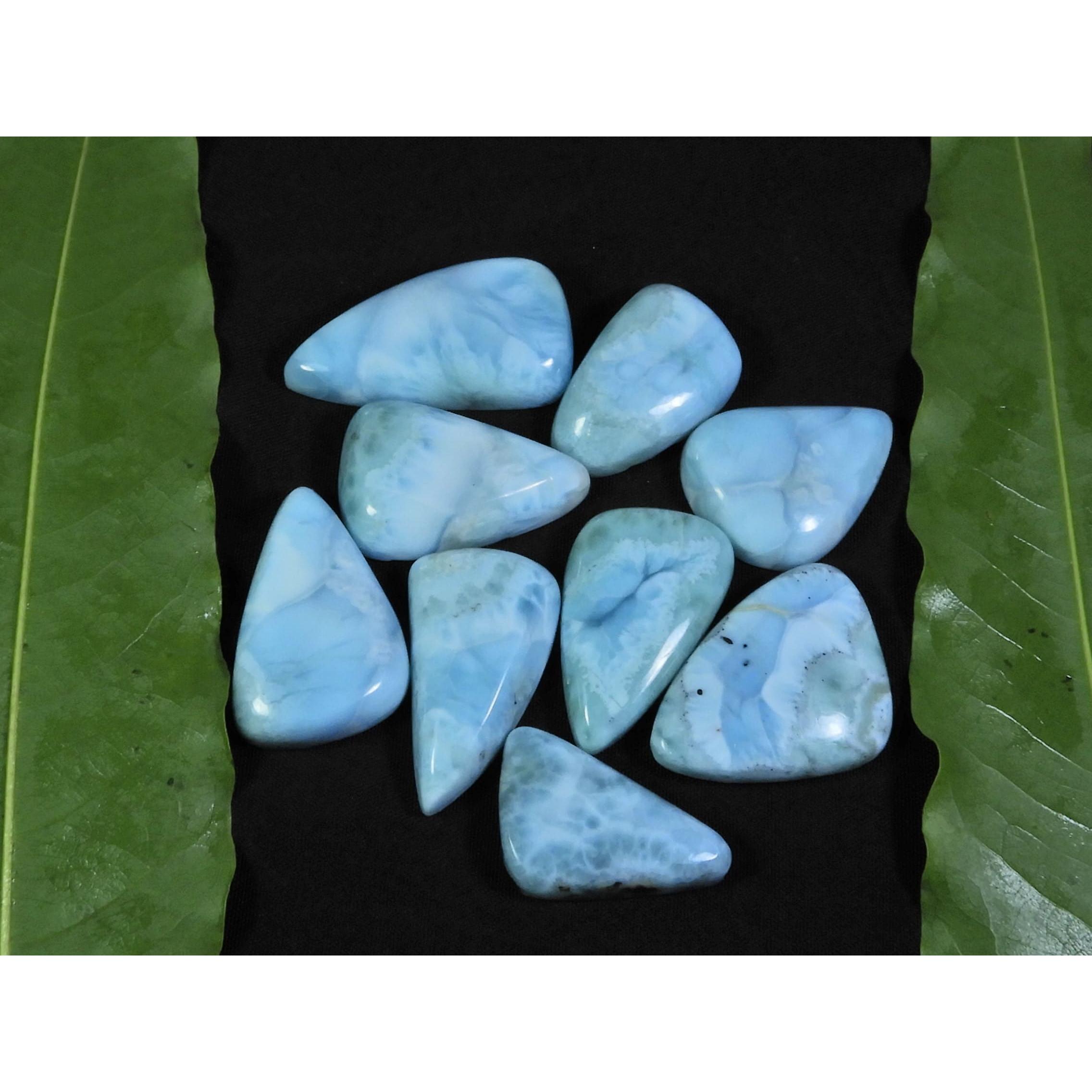 

14X22-16X30ММ Натуральный Ларимар Пектолит Фантазийный Кабошон Свободный Драгоценный Камень 9 Шт. C-66