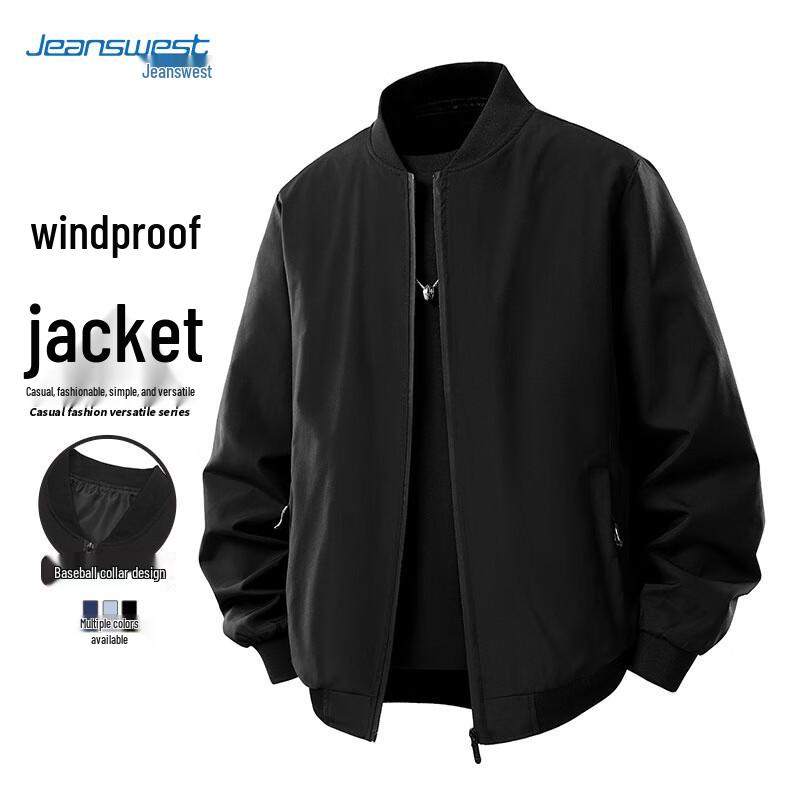 

JEANSWEST Men s Casual Baseball Collar Jacket M
