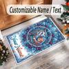 Snow Theme Crystal Velvet Floor Rug Personalized Custom Name Text Warm Carpet Home Decoration