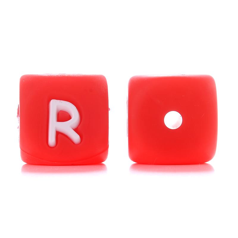 10Pcs/Lot 12mm Silicone Letter English Alphabe Beads Food Grade Silicone Chewing Beads DIY Baby Teething Toys Necklace Pendant