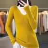 2024 Spring/Autumn Women's Slim Fit V-Neck Long Sleeve Knitwear - Korean Style Trendy Base Layer