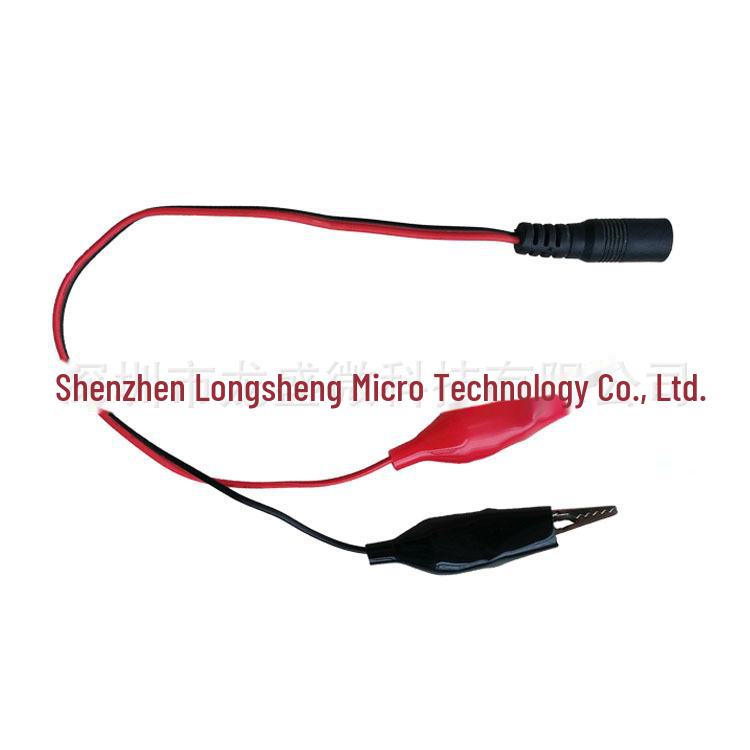 DC Red/Black Male & Female To Alligator Clip Battery Charging & Test Cable, 5.5x2.1 Connector