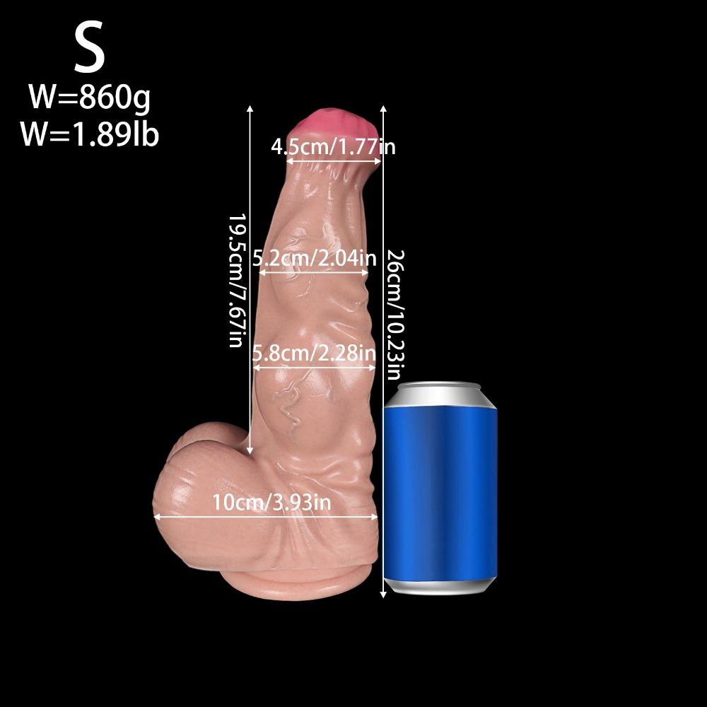 Jumbo Super Miękki Silikonowy Realistyczny Dildo - Gruba Rozciągliwa Zabawka Seksualna dla Dorosłych Unisex, Par, Początkujących i Zaawansowanych, Bezpieczny dla Ciała