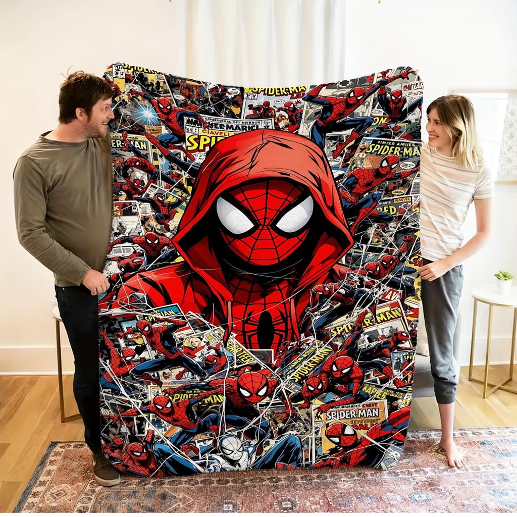 Marvel Spider-Man Print Flannel Blanket,Soft and Skin-Friendly, Used With Sofas, Beds, Travel, And Camping, Best gift Choices