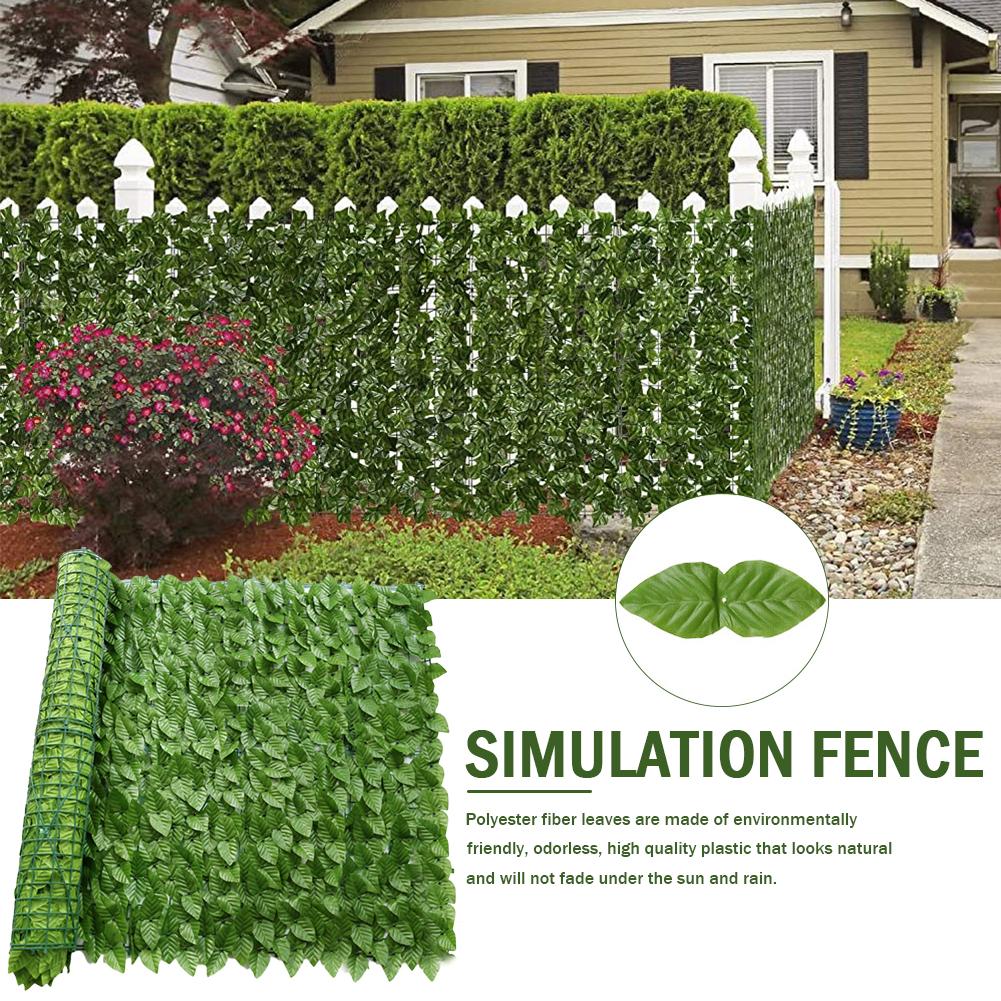 Recinzione Multifunzionale con Foglie Verdi Artificiali 0,5x0,5m Paesaggistica Murale Foglie Finte Riducono il Rumore Decorazione Esterna Cortile Balcone