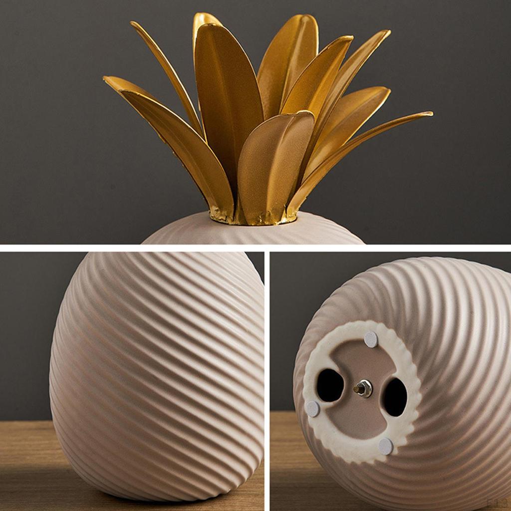 Ceramic Pineapple Shaped Ornament Nordic Gift Photography Prop for Bookshelf TV Cabinet Statue