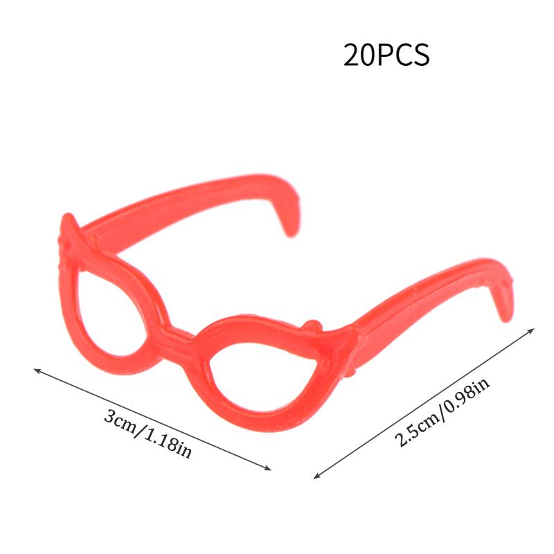 

20Pcs Hot Doll Glasses Dollhouse Miniature Colourful Glasses Eyewear Cool Eyeglasses Doll Decor Accessories Toy