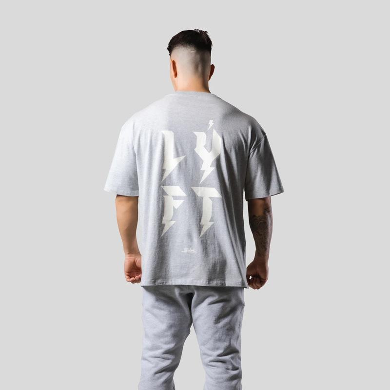 New Fitness Sports T Shirt ONE POINT LYFT Print T Shirt Unisex Running Gym Training Oversized Cotton Tops Unisexs Bodybuilding Tees
