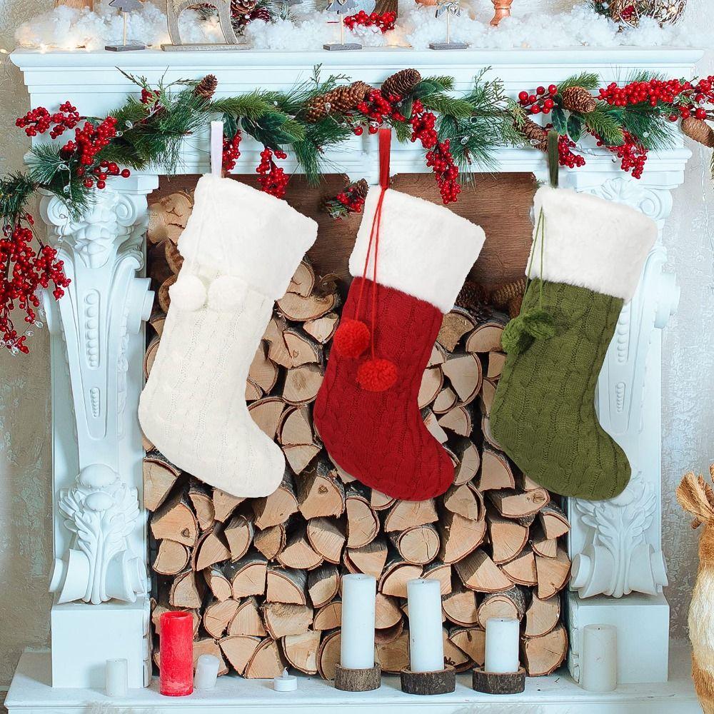 Large Capacity Christmas Knitting Stocking Personalized Christmas Tree Pendant  New Year