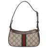 Gucci Ophidia Brand Logo Classic Canvas and Leather Shoulder Bag Mini Women's Beige and Dark Brown