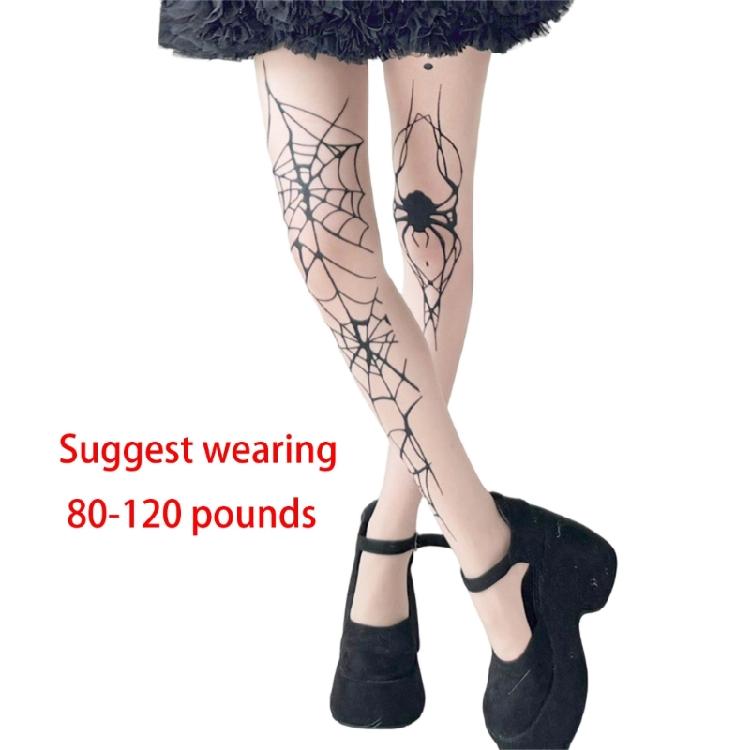 Atmungsaktive Spinnennetz-Design-Strumpfhosen für Damen Bequemes elastisches Nylonmaterial Perfekt für den täglichen Gebrauch