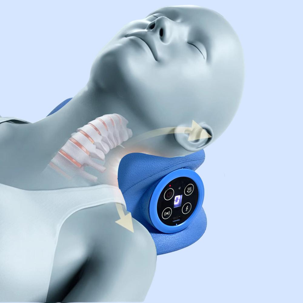 USB cervical massage pillow hot compress vibration comfortable massage