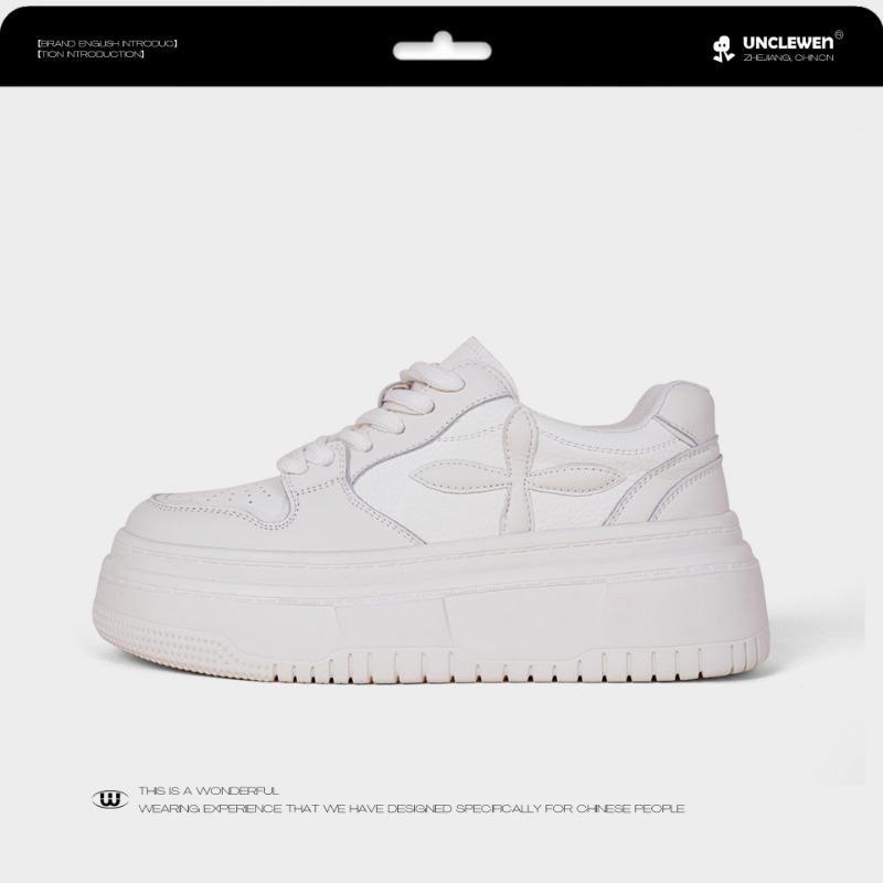 

Маленькие белые кроссовки на толстой подошве из коровьей кожи, увеличивающие рост, для женщин, новые повседневные кожаные дышащие, для весны и лета 40