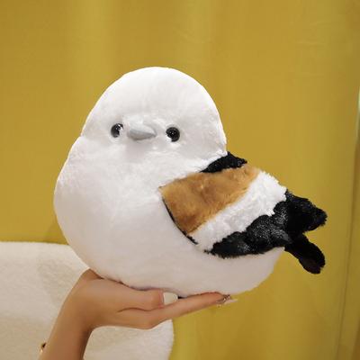 Cute Crooked Head Hairy Long-Tailed Tit Plush Toy Sofa Throw Pillow Girl Gift Small Doll