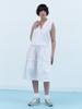 CLO'ET V-Neck Frill Sleeveless Dress - White