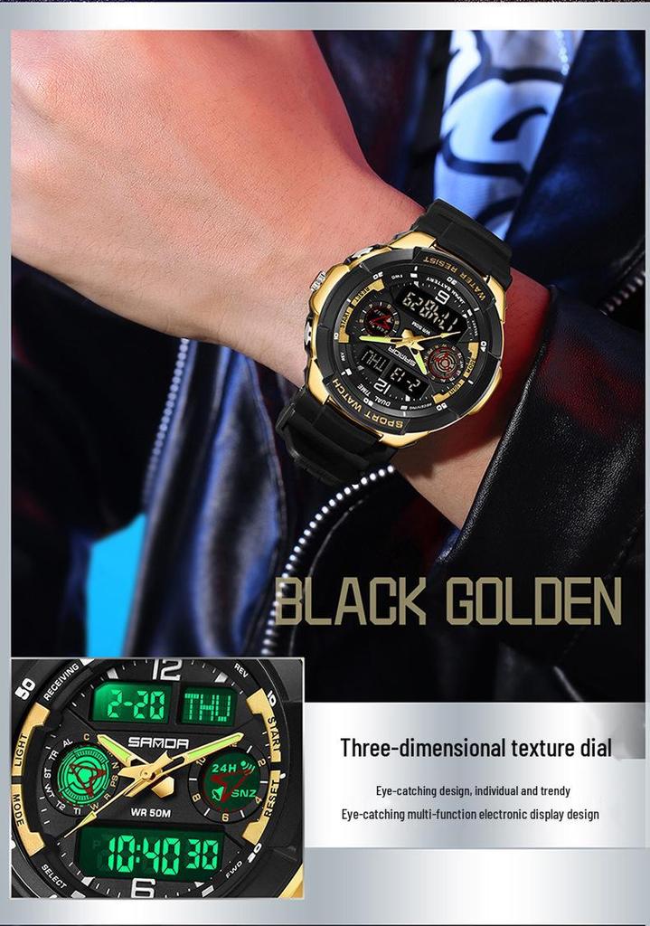 Sanda Multifunctional Electronic Sports Watch: Alarm, Timer, Outdoor & Waterproof for Students and Parties