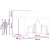 Garden Pavilion with Side Walls 3 X 3 M Green