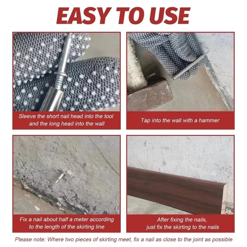 Gwoździe z podwójną główką Gwoździe bezszwowe Gwint listwowy Gwoździe bezszwowe Bez śladów Metalowe gwoździe odporne na rdzę Drewno Bez śladu fiksatora