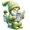 5D DIY Diamond Painting New 2024 Diamond Embroidery Gnome On The Toilet Newspaper Mosaic Jewelry Cross Stitch Home Decoration