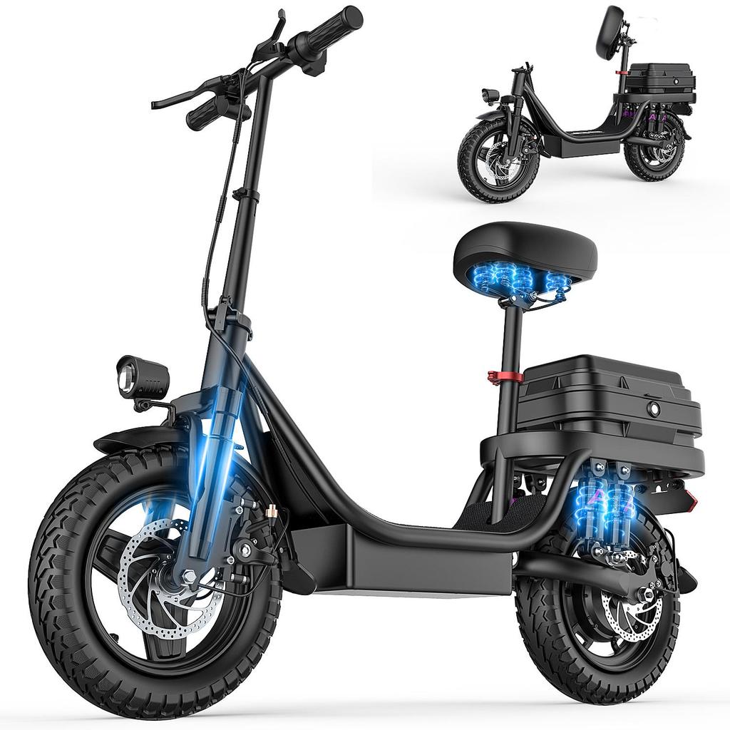 TOOFLY GQ8 14 Inch Road High Carbon Steel With Seat Electric Scooter 250W Motor 48V15AH Battery Outdoor Commuting E-Scooter