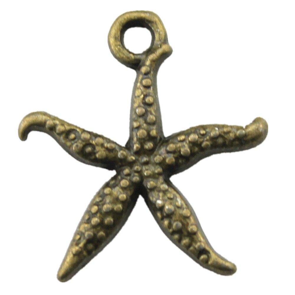 

20шт Морские звезды Шармы Чары Античная бронза Цвет цинковый сплав 18 мм