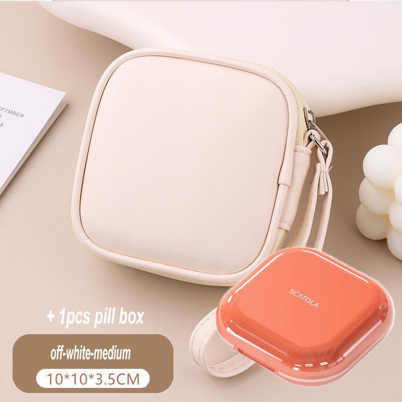 Mini Pill Box Travel Pill Box Lightweight 4 Compartment Medicine Pill Case PillBox Medicine Organizer Medication Medicine Case