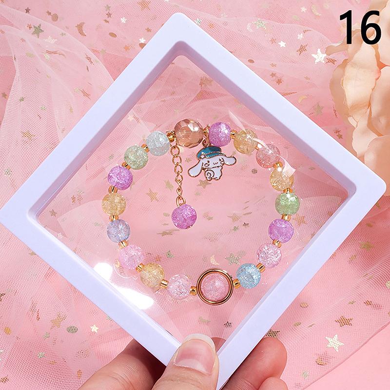 Sanrio Cute Cartoon Beaded Bracelet Kuromi Cinnamoroll Colorful Bead Bracelet Sweet Girlfriend Gifts Toys For Girls