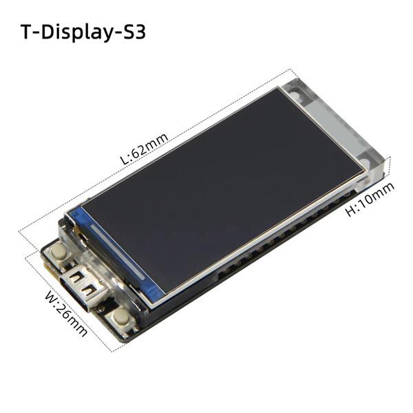 ESP32-S3R8 T-Display-S3 (Black, PCB)