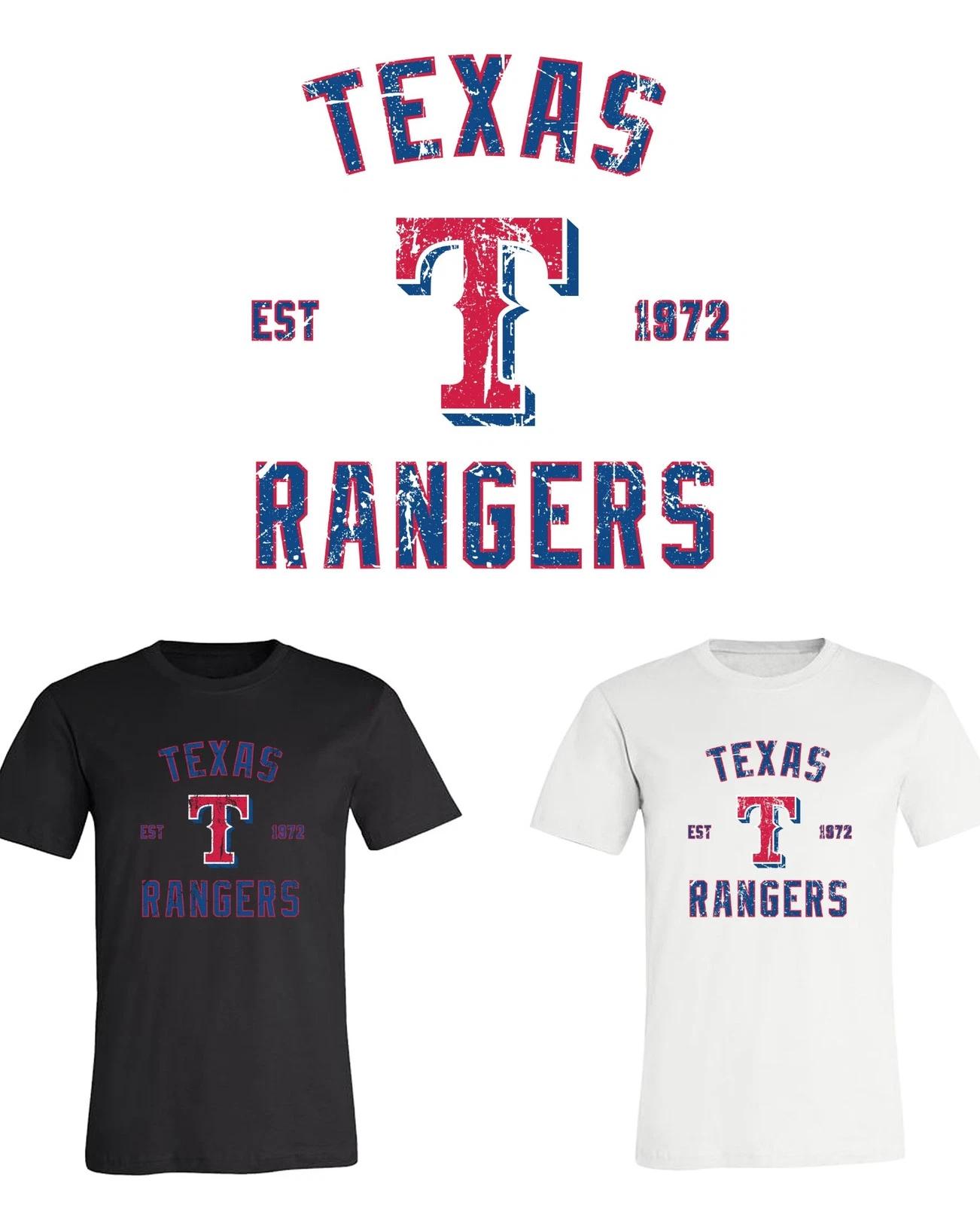 Texas Rangers Est Distressed logo T-Shirt Sizes Youth-Adult 6XL FAST Ship! XL