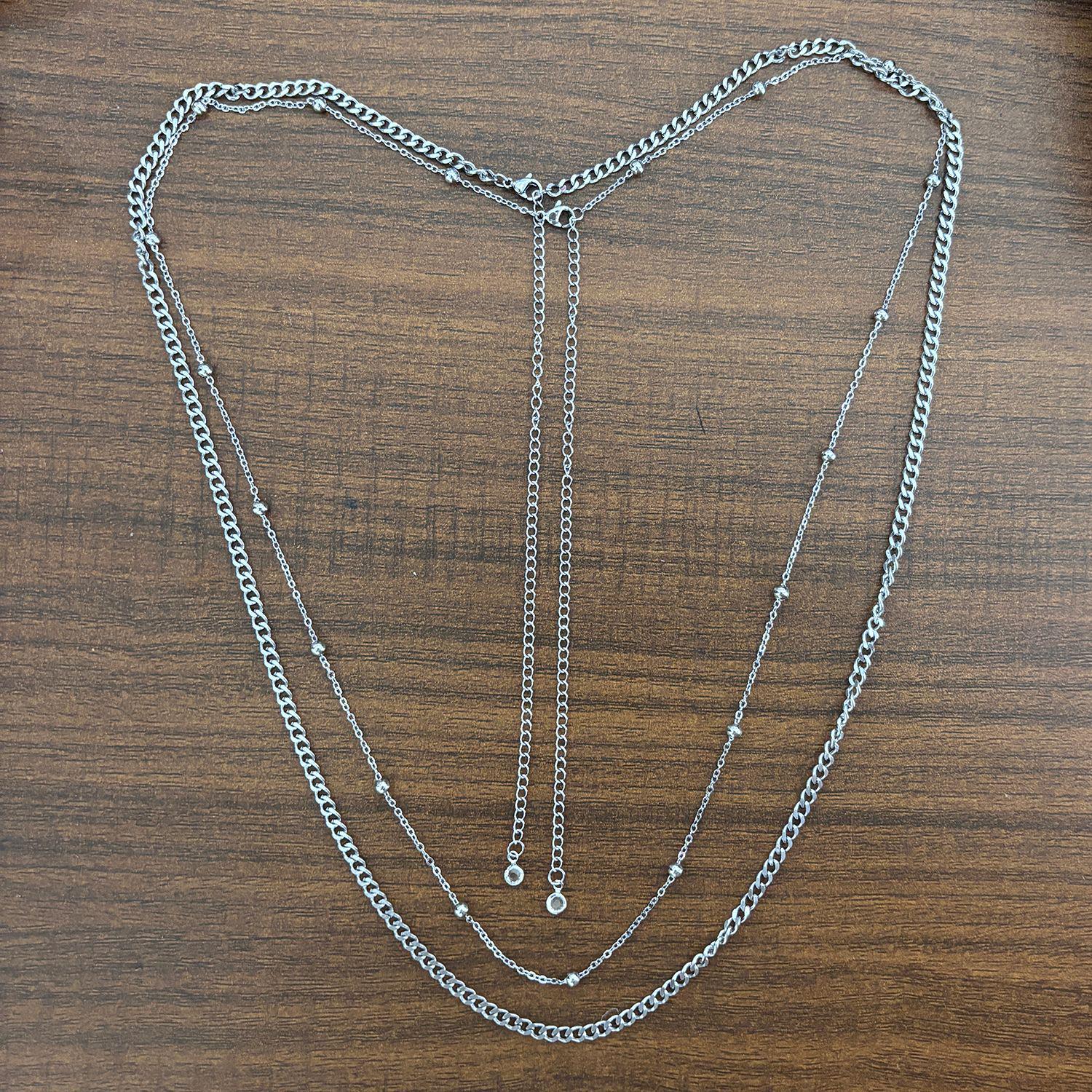 18K Gold-Plated Stainless Steel Double Layer Chain Waist Jewelry