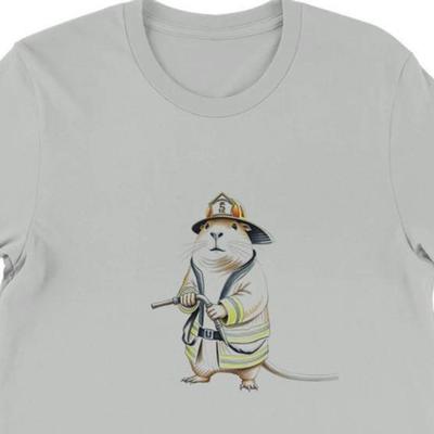 Firefighter Capybara Shirt , Unisex, Animal Lover Shirt, Funny Animal T-shirt, Gifts For Him, Gifts for Her