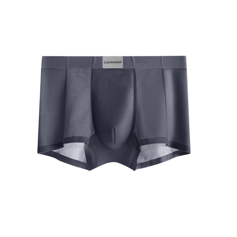 Saténové chladivé pánské bezešvé spodní prádlo se středním pasem z ledového hedvábí - Prodyšné a antibakteriální